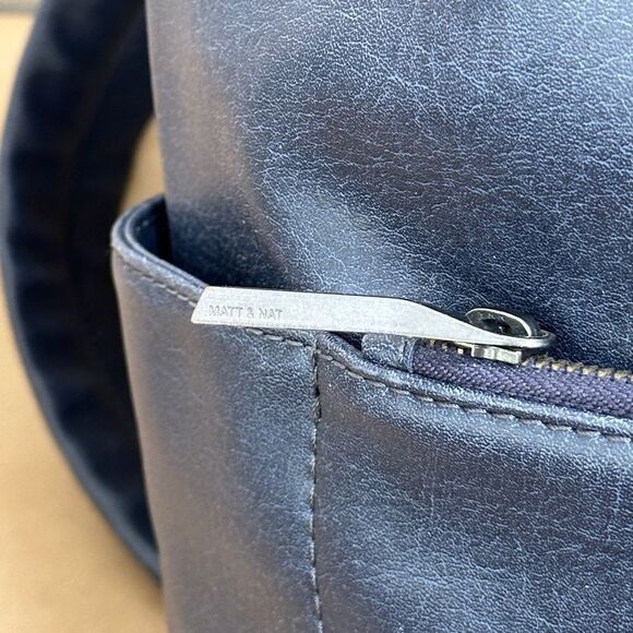 Matt & Nat Vegan Leather Backpack - Navy Blue - Picture 3 of 16